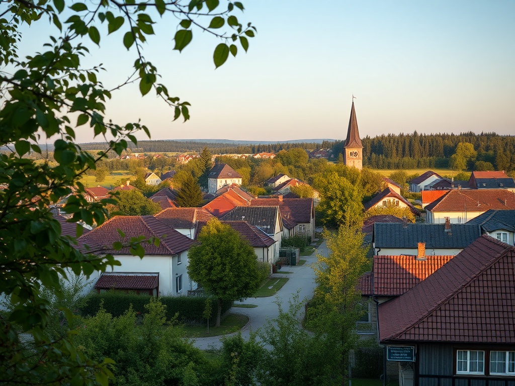 Biały bocian z rozpostartymi skrzydłami przylądujący do gniazda na dachu kościoła w Golub-Dobrzyniu